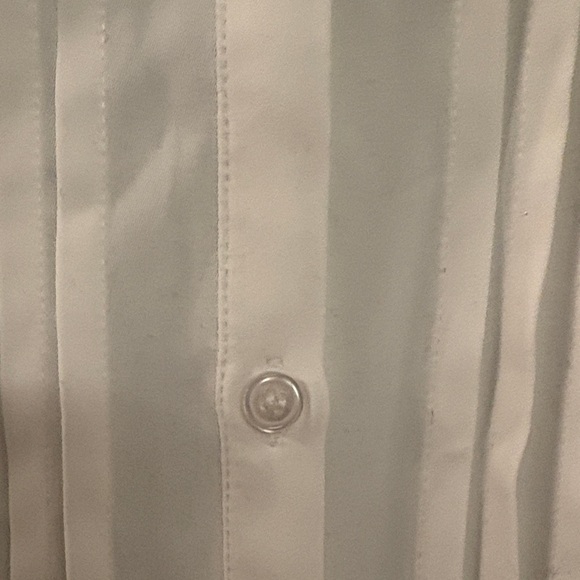 Commense White Pleated Button Down Shirt - Picture 5 of 6